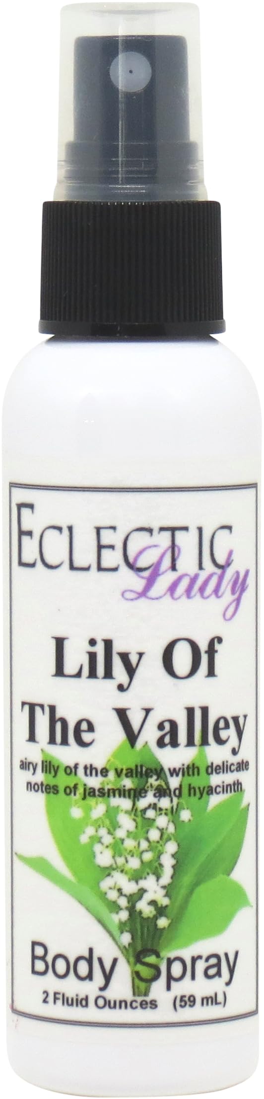Eclectic Lady Lily Of The Valley Body Spray, 8 ounces, Body Mist for Women with Clean, Light & Gentle Fragrance, Cologne with Soft, Subtle Aroma For
