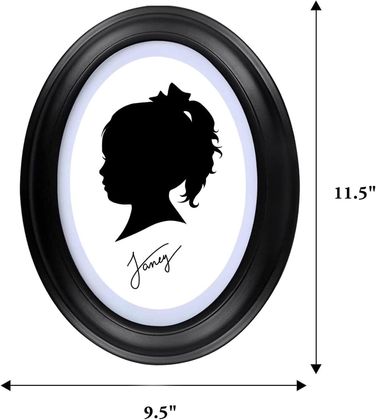 2Pack 8x10 Oval Picture Frame Black Oval Photo Frame Wall Hanging Picture Frames for Home Gallery Wedding
