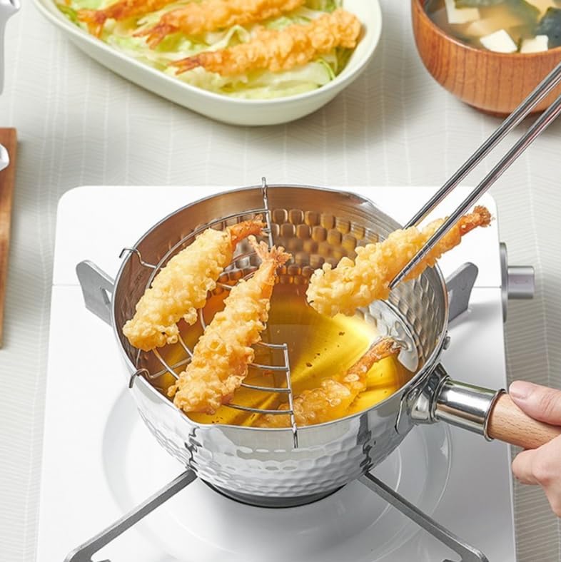 Miniatura 2 de Cacerola japonesa tradicional japonesa antiadherente de 7.9 in de diámetro con tapa, mango de madera, olla de sopa de leche de acero inoxidable