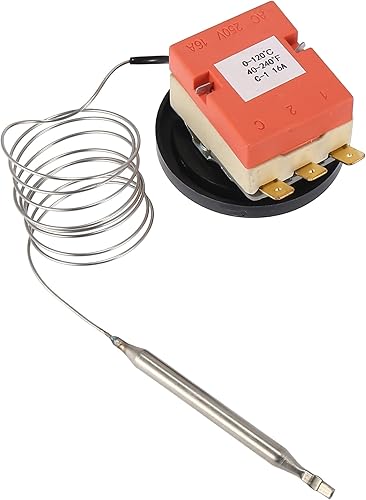 Miniatura 4 de X AUTOHAUX Kit de controlador de termostato de ventilador de radiador eléctrico de 12 V, interruptor de control de temperatura de expansión líquida