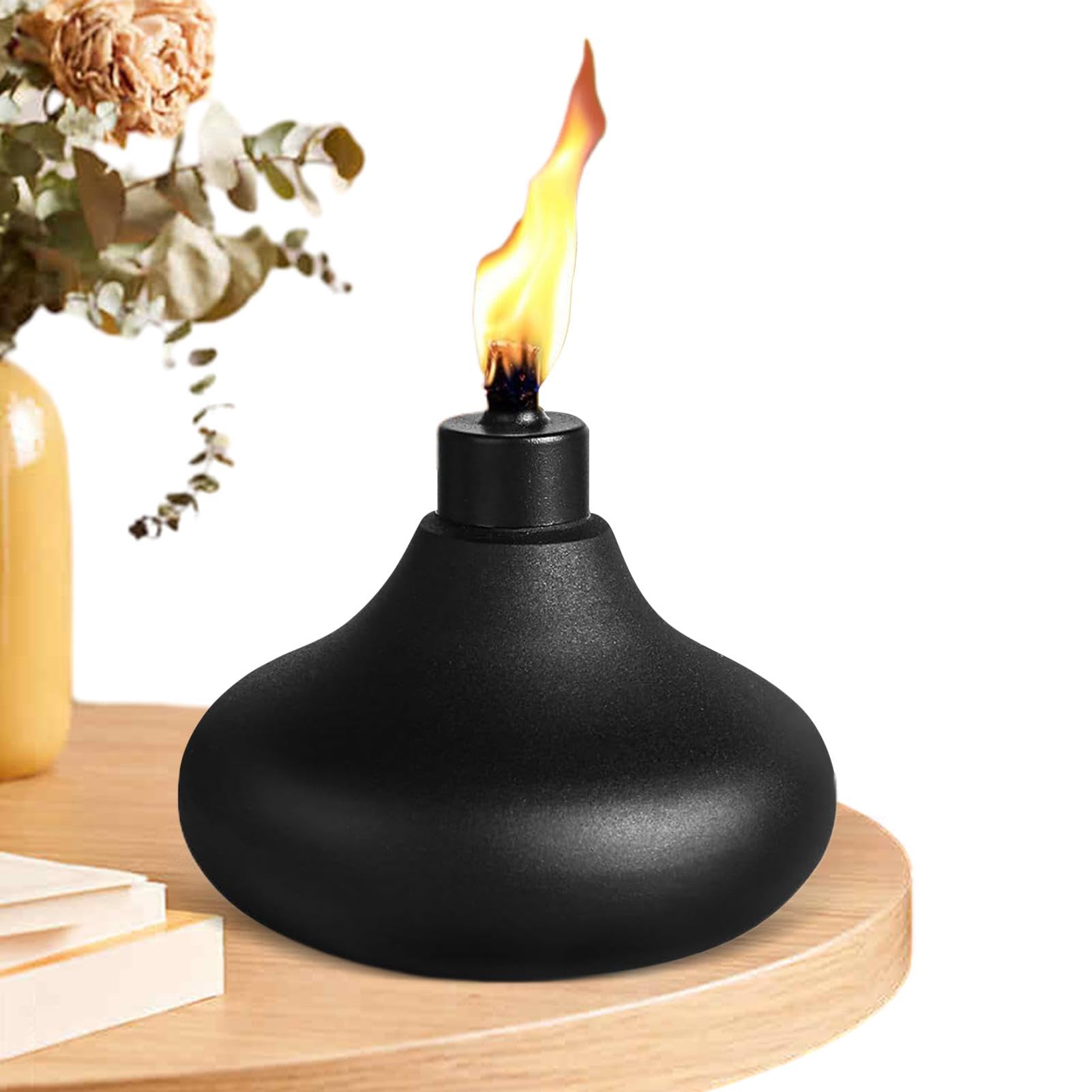 Metal Table Top Torch Outdoor Torch Canisters Citronella Torches Refillable Flame Light Torch Citronella Table Top Torch – Sturdy Metal Lantern for Outdoor Flame Torch Light, Ideal for Parties, Patios