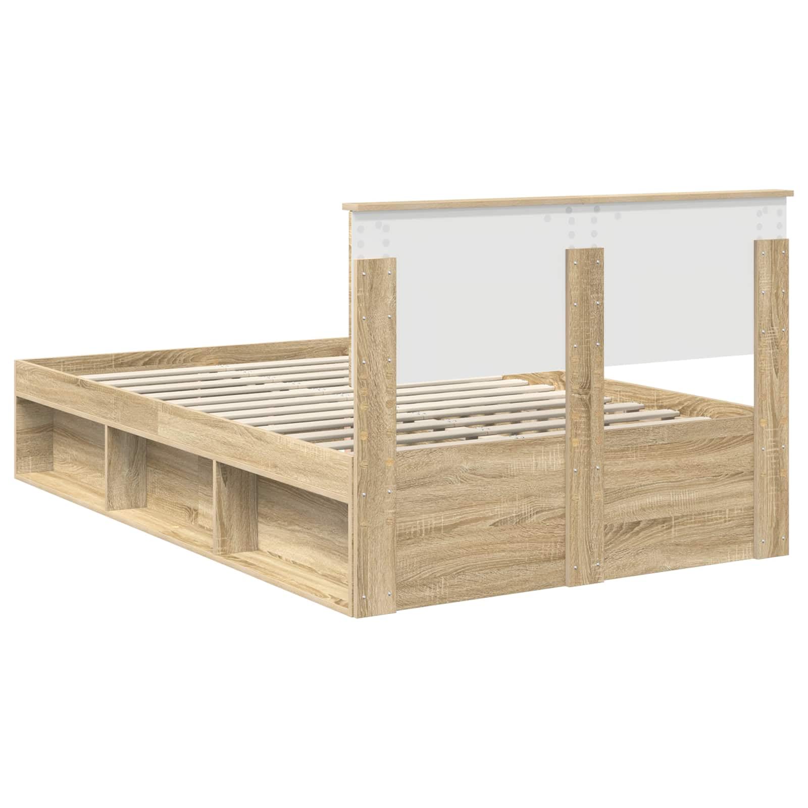 Betten Sonoma 120 x 200 cm, struttura moderna in legno con testiera e rete a doghe, durevole e salvaspazio, per camera da letto, camera degli ospiti