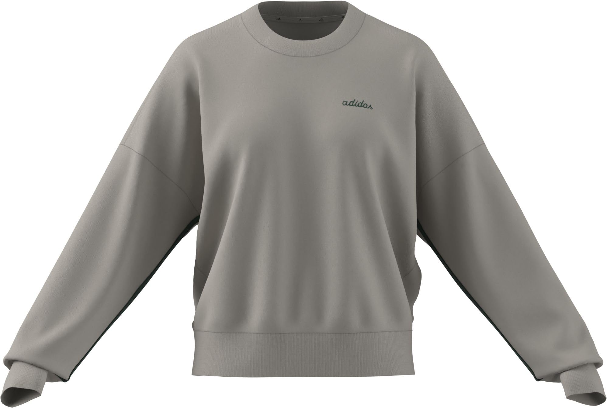 adidas dames Seasonal Essentials Colorpop Sweatshirt with Embroidered Graphic, wonder alumina/collegiate green, S