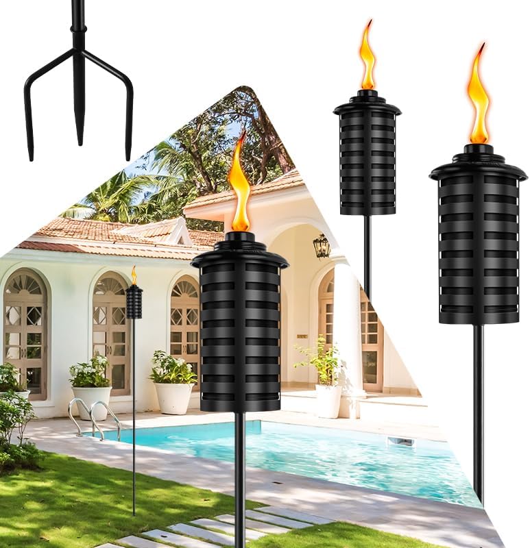 ZSZMFH 4 Pcs Metal Torch for Outside, 16oz Outdoor Metal