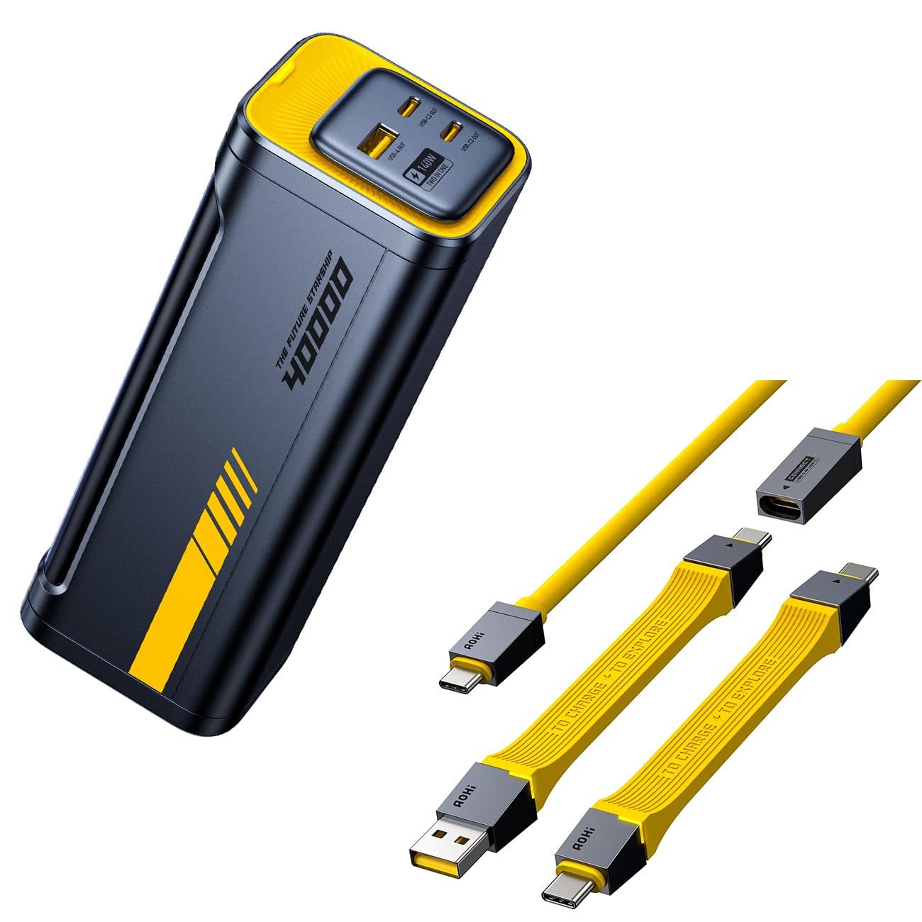 スマホアクセサリー AOHi The Future Starship 40000mAh 140W Amazon.com: AOHI 240W 4 in 1 USB4 Cable Set with 140W PD3.1 The