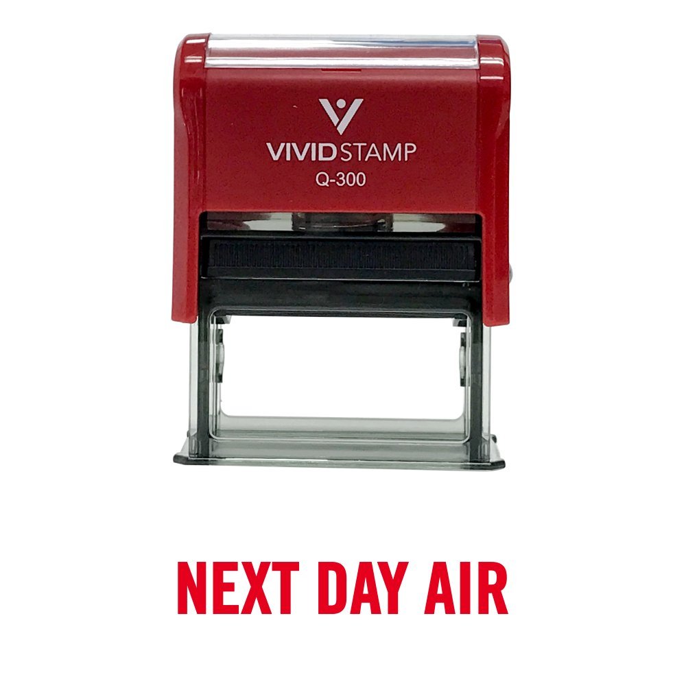 Next Day AIR Self Inking Rubber Stamp (Red Ink) - Large