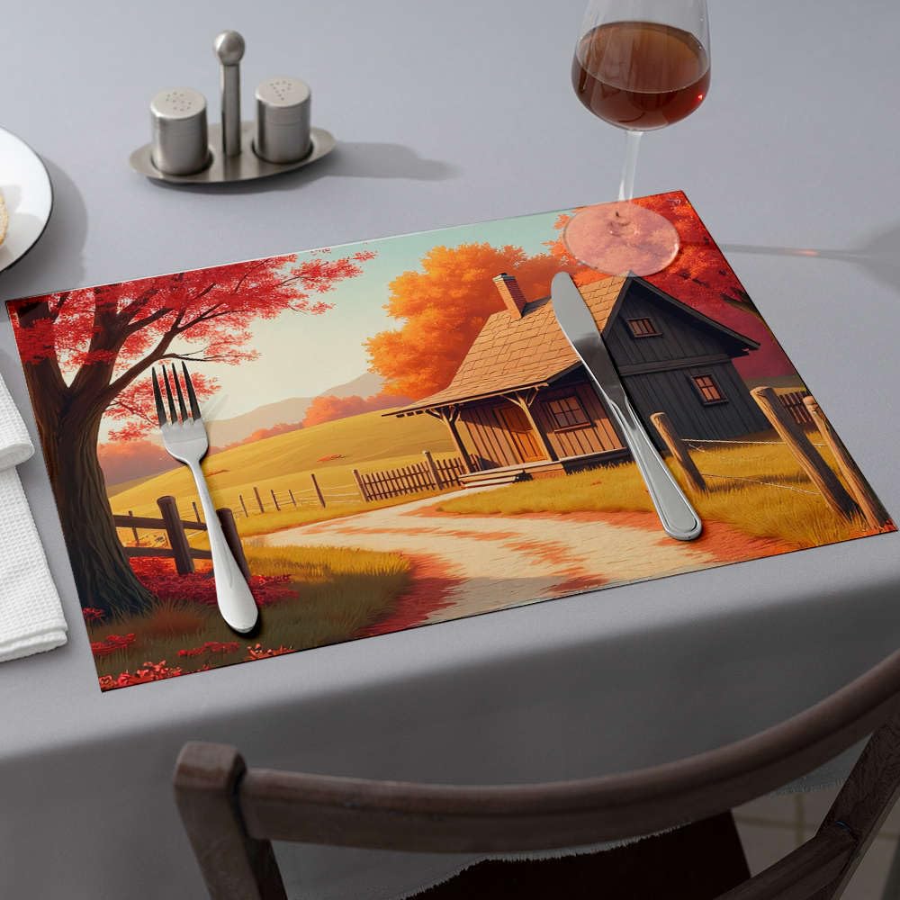 Sets de table d'été Comedor paysage automne - Lot de 4