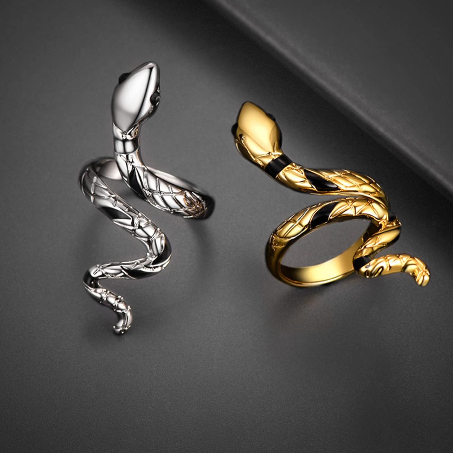 U7 Statement Rings for Women,Adjustable Leaf/Octopus/Snake Rings,Dainty Cocktail Party Jewelry - Image 6