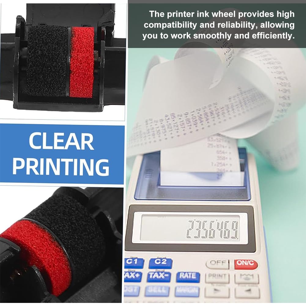 Rullo di Inchiostro del Nastro IR-40T, Rullo dell'Inchiostro per IR-40T Calcolatrice Stampante, Roller Ricambio IR-40T per Nastro Ink Compatibile con Canon CP13/MP-12D/MP-120DH, in ABS POM, 3 Pezzi
