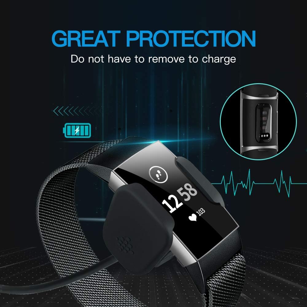 NANW Screen Protector Compatible with Fitbit Charge 4 / Charge 3, 3 Pack Soft Slim Full-Around Protective Charge 3 Case Cover Bumper for Charge 4 / Charge 3 / Charge 3 SE Smartwatch