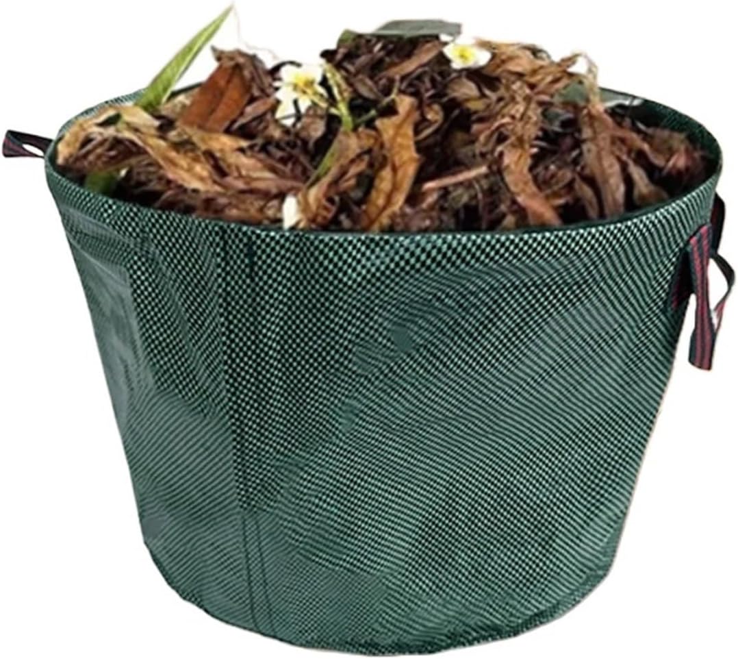 50L Foldable Garden Waste Bag Waterproof Yard Leaf Sack Light Camping Trash Can Collect Leaves Debris Storage(2PCS)