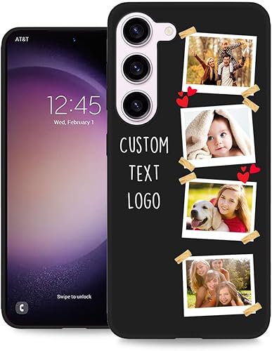 Funda de teléfono personalizada para Samsung Galaxy S23 con nombre de collage de múltiples imágenes, fundas personalizadas personalizadas para