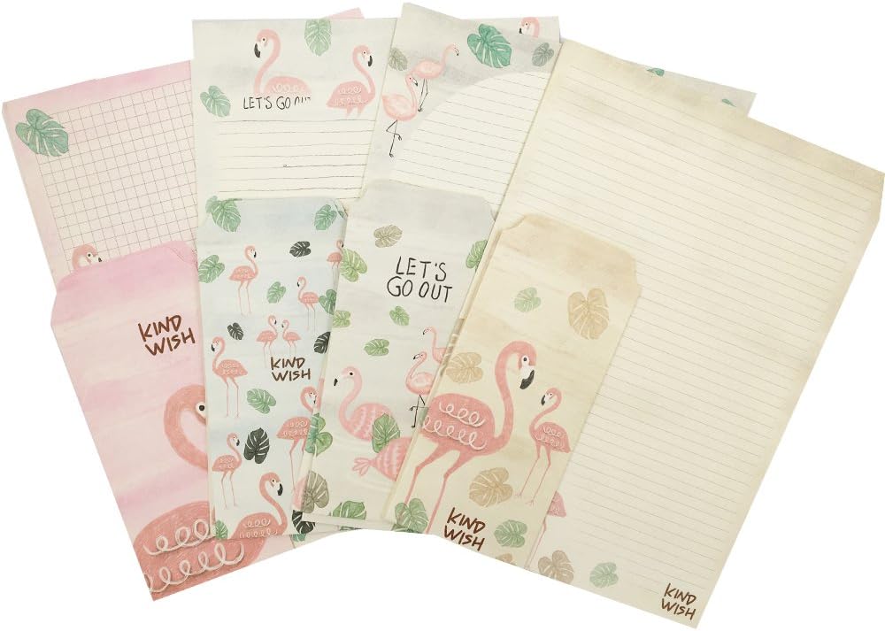 QingLanJian 20 Cute Bird Writing Paper Letter With 12 Envelopes,Stationary Paper and Envelopes Set