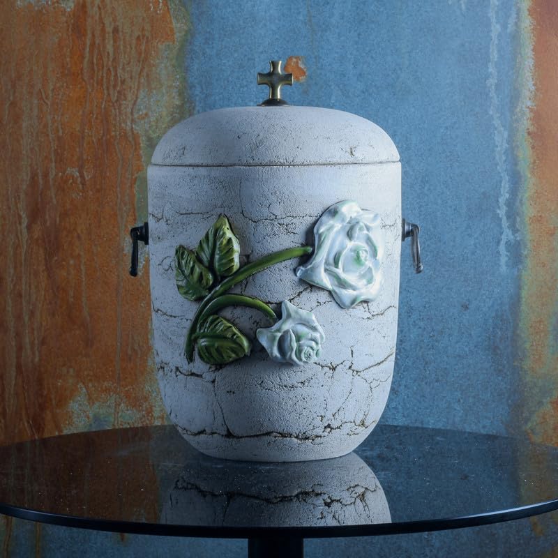 Bella grande urna cremazione per ceneri, ceramica nuova urna commemorativa per umani (colore : crack