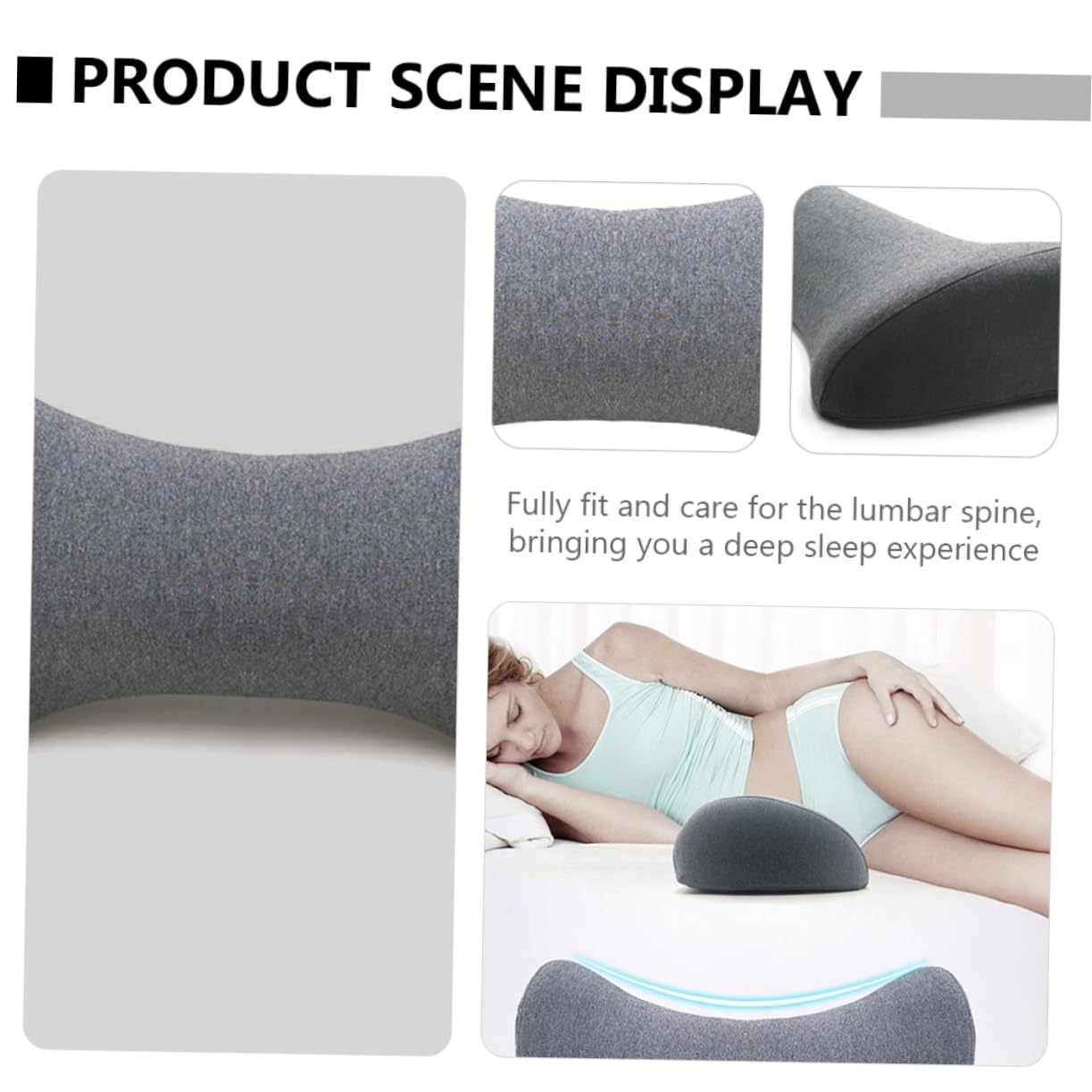 Ciieeo Lendenkissen mit Baumwolle, Ergonomisch Geformt, zur Druckentlastung | Zweiflügeliges Design, Konturiert an Rückenform, für Bett und Schlafposition