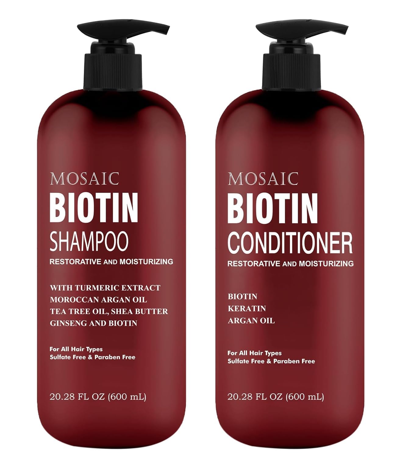 Biotin Shampoo and Conditioner Set, Sulfate Free Hair Growth Shampoo and Conditioner for Thinning Hair, Thickening Shampoo and Conditioner for Men and Women, 40.56 oz