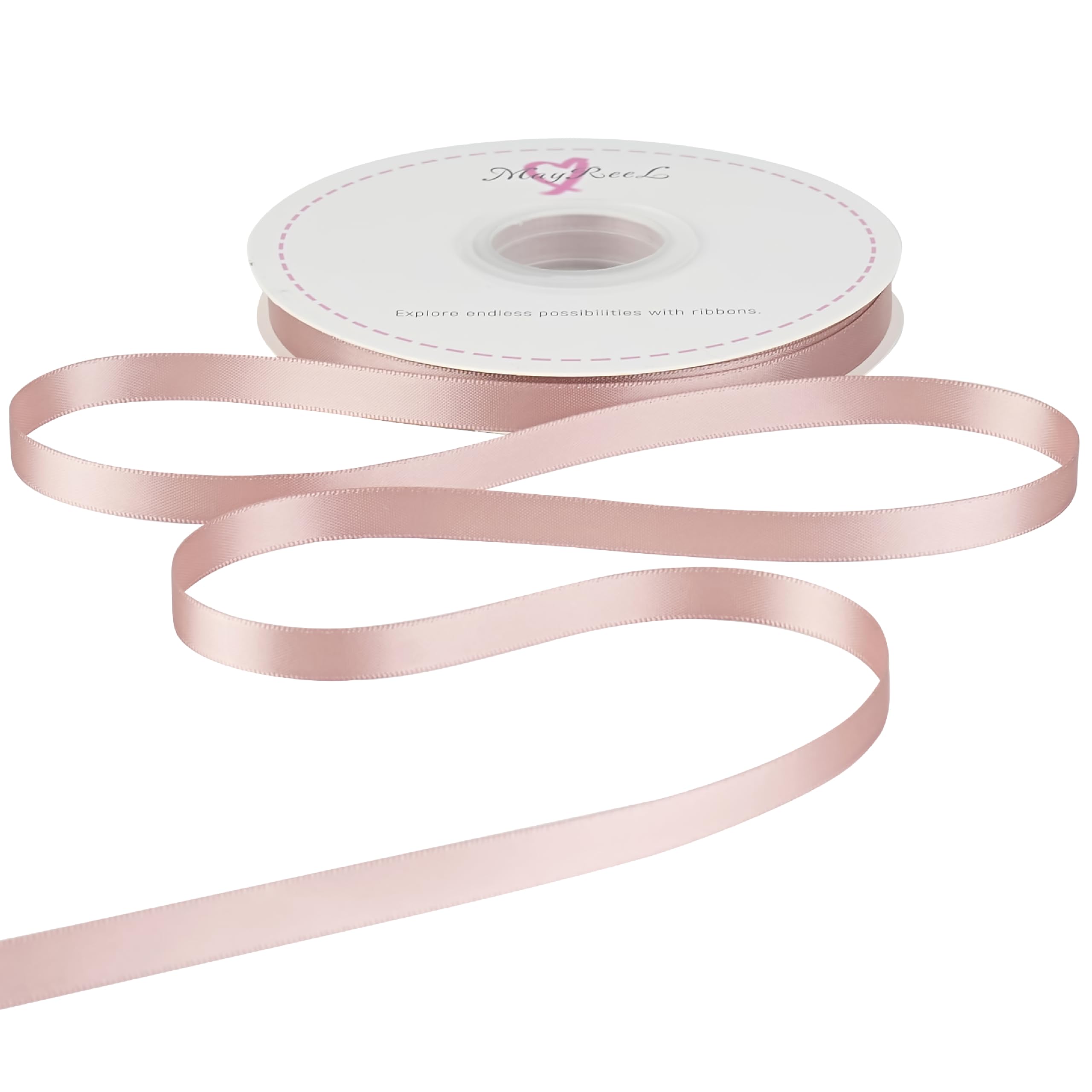 MAYREEL 3/8 Inch Dusty Rose Double Faced Satin Ribbon Thin Ribbon for Gift Wrapping Floral Bouquets Invitations Bows Crafts Party Wedding Valentine's