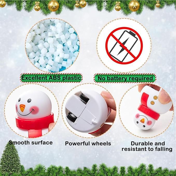 20Pcs Christmas Decor Pull Back Cars, Mini Snowman/Santa Claus/Christmas Tree Shape Friction Powered Vehicle - Image 3