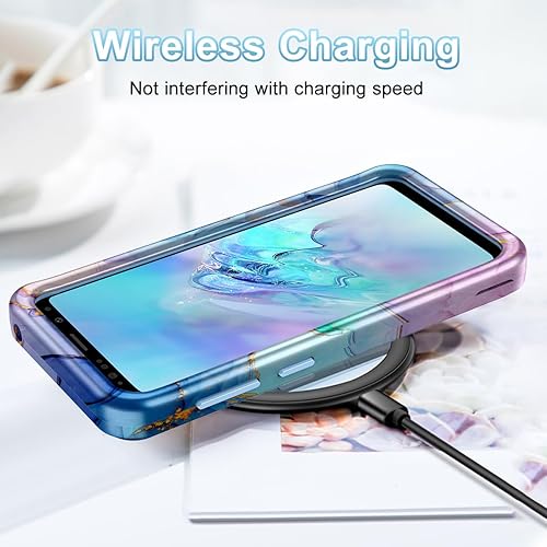 Miniatura 6 de Btscase Funda para Samsung Galaxy S9 Plus, resistente de tres capas a prueba de golpes, cuerpo completo, policarbonato duro y TPU suave, protección