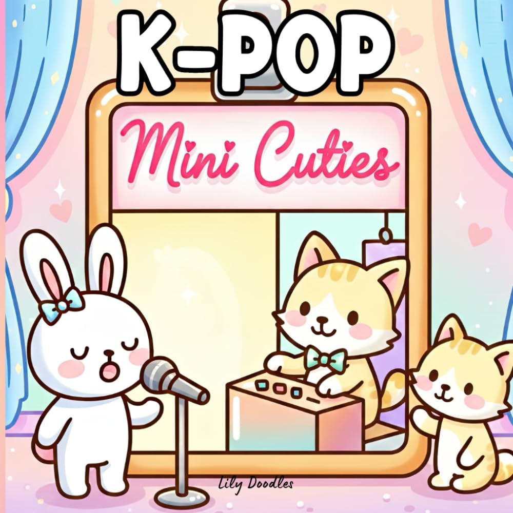 K-Pop Mini Cuties: Bold and Easy Coloring Book with Cute Characters in Tiny Cozy Scenes (K Pop Vibes)