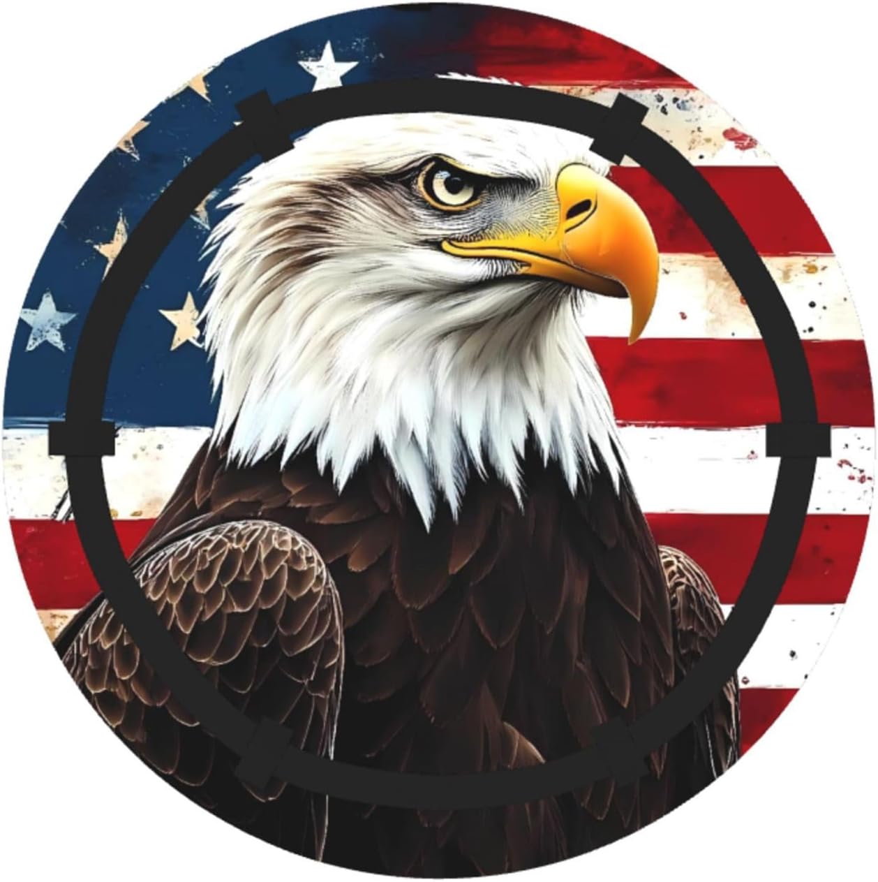Retro American Eagle A Pattern Foldable Camping Tote Bag Picnic Blanket Bag Portable Beach Mat Tote Waterproof Outdoor Picnic Mat Carry Bag