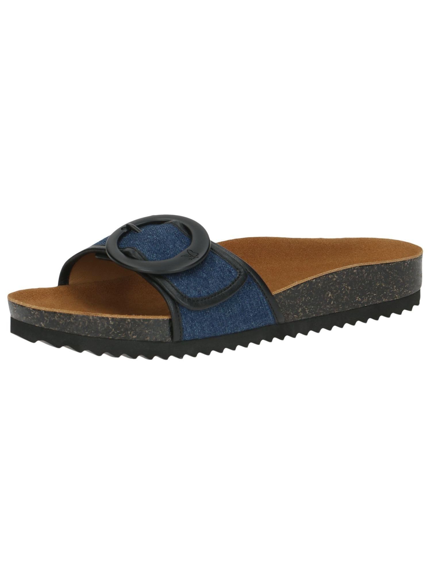 CAPRICE Women's Mules with Velcro Summer, Blue (Jeans/Black), 6 UK