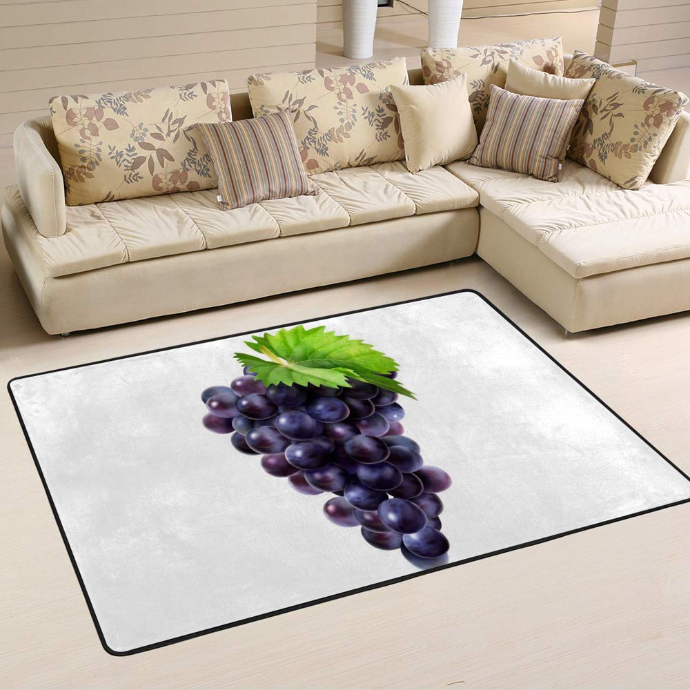 Tapis de salon violet foncé grand tapis rectangulaire 80x58 inch