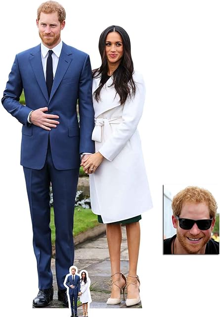 BundleZ-4-FanZ Fan Packs Commemorative Pack - Prince Harry & Meghan Markle Royal Wedding 2018 Engagement Lifesize and tabletop Cardboard Cutout/Standup - Includes 8x10 Star Photo