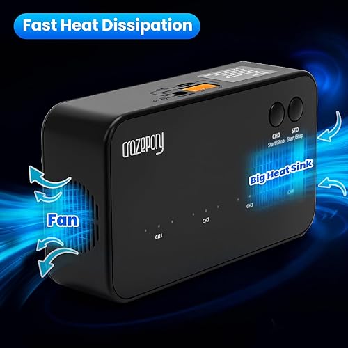 Miniatura 5 de Crazepony Cargador y descargador de almacenamiento de batería LiPo de 4 puertos, cargador de equilibrio RC 1S-3S Cargador pequeño Whoop con modo de