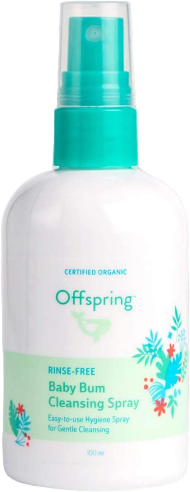 Offspring Baby Bum Spray - Rinse Free, Organic and All-Natural Hygiene Wash with Aloe and Lavender for Gentle Cleaning of Diaper Area Rinse-Free Baby