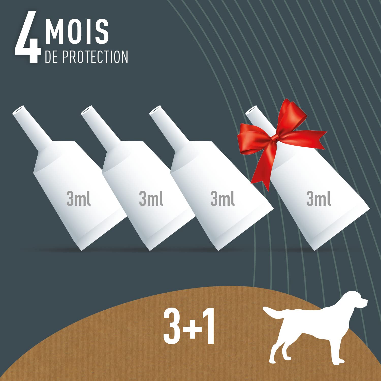 BIOVETOL - Pipettes Antiparasitaires Chien - Antiparasitaire Bio Certifié Ecocert - Anti-puces, Anti-Tiques (pour Moyen Chien (de 15 à 30 kgs), 3 pipettes + 1 Offerte)