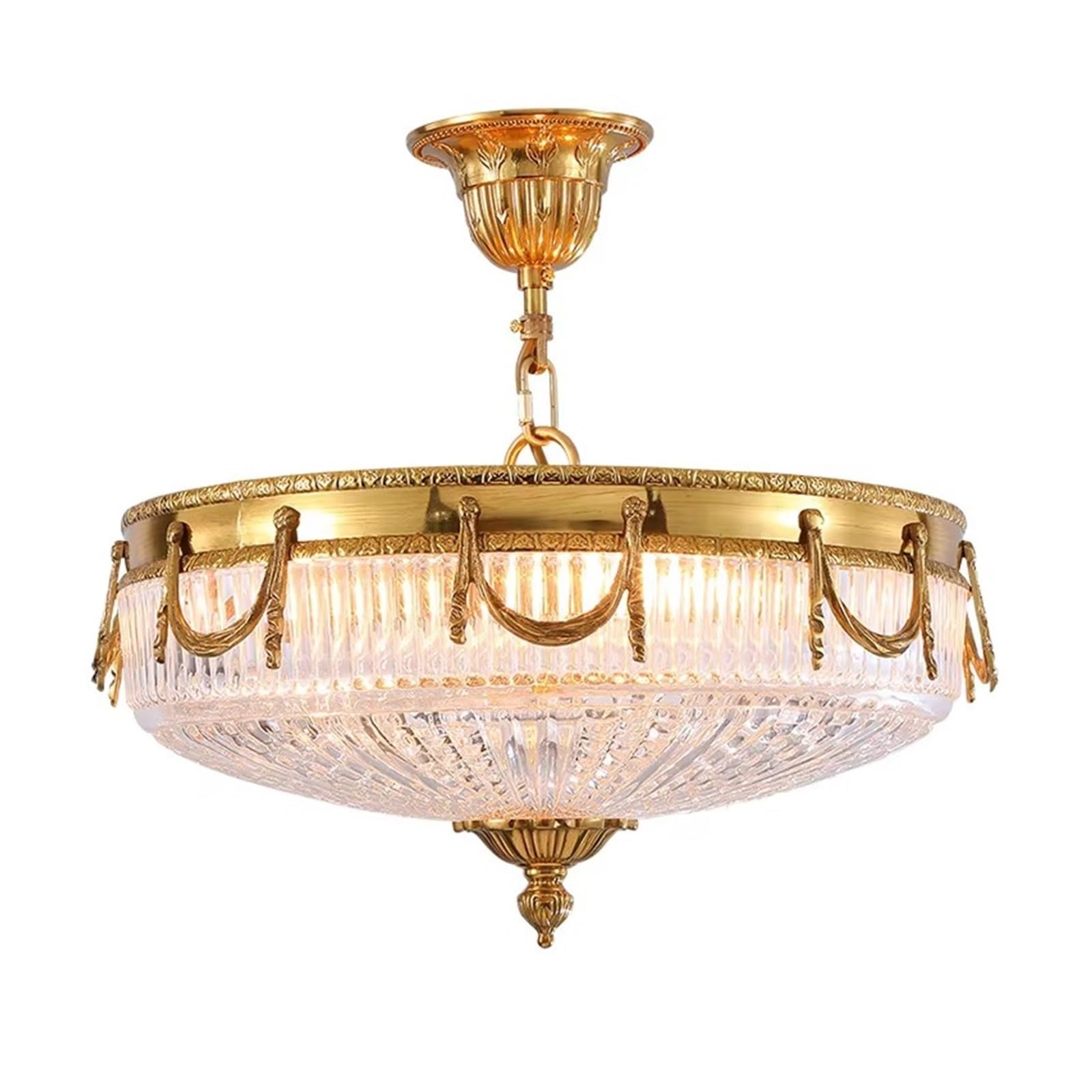 Olskfuh Size_name European Style All Copper Pendant Lamp Bedroom Study Living Room Porch Hotel Aisle Decoration Chandelier,-D32 H23cm