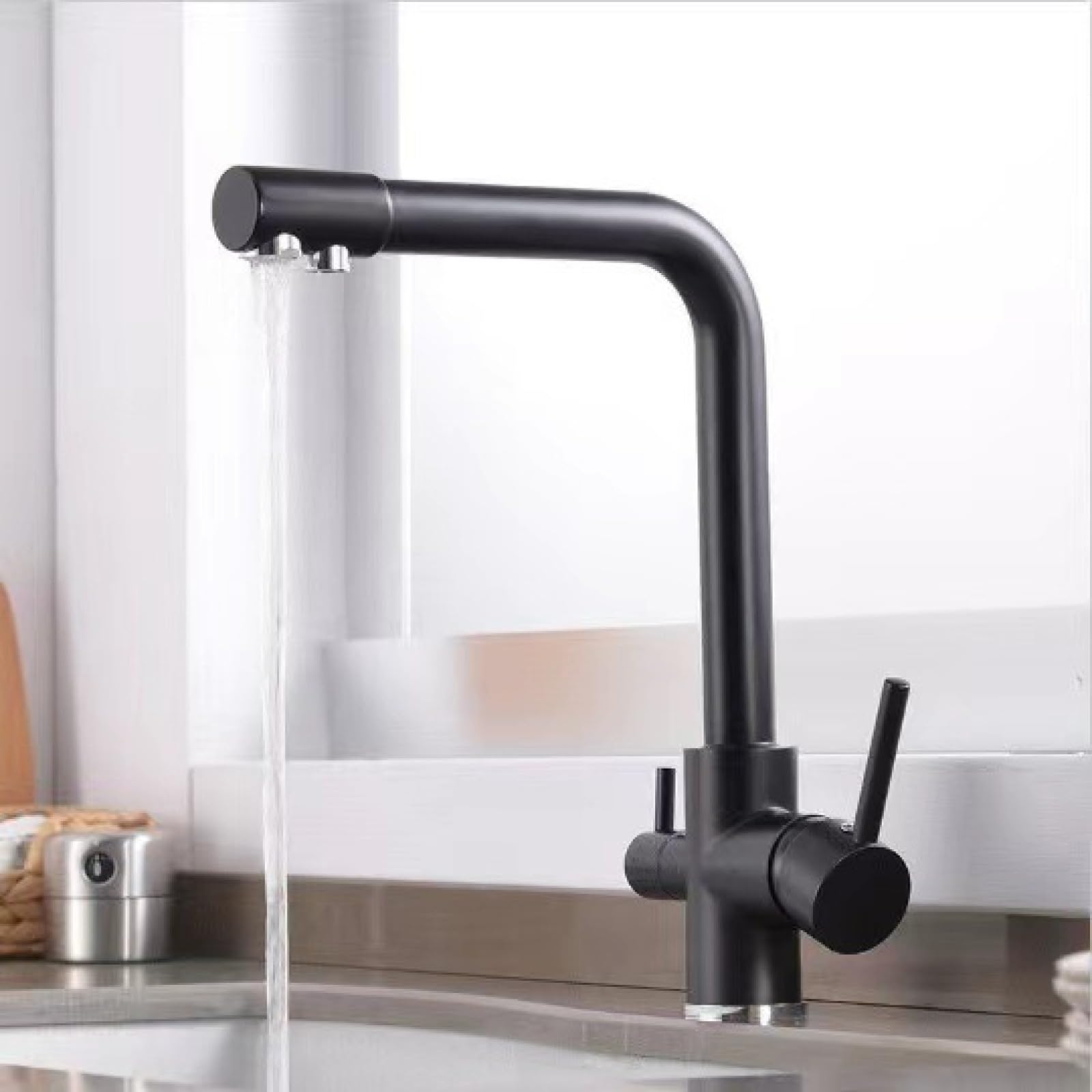 Kitchen Brass Rotating Hot and Cold Water Purification Faucet