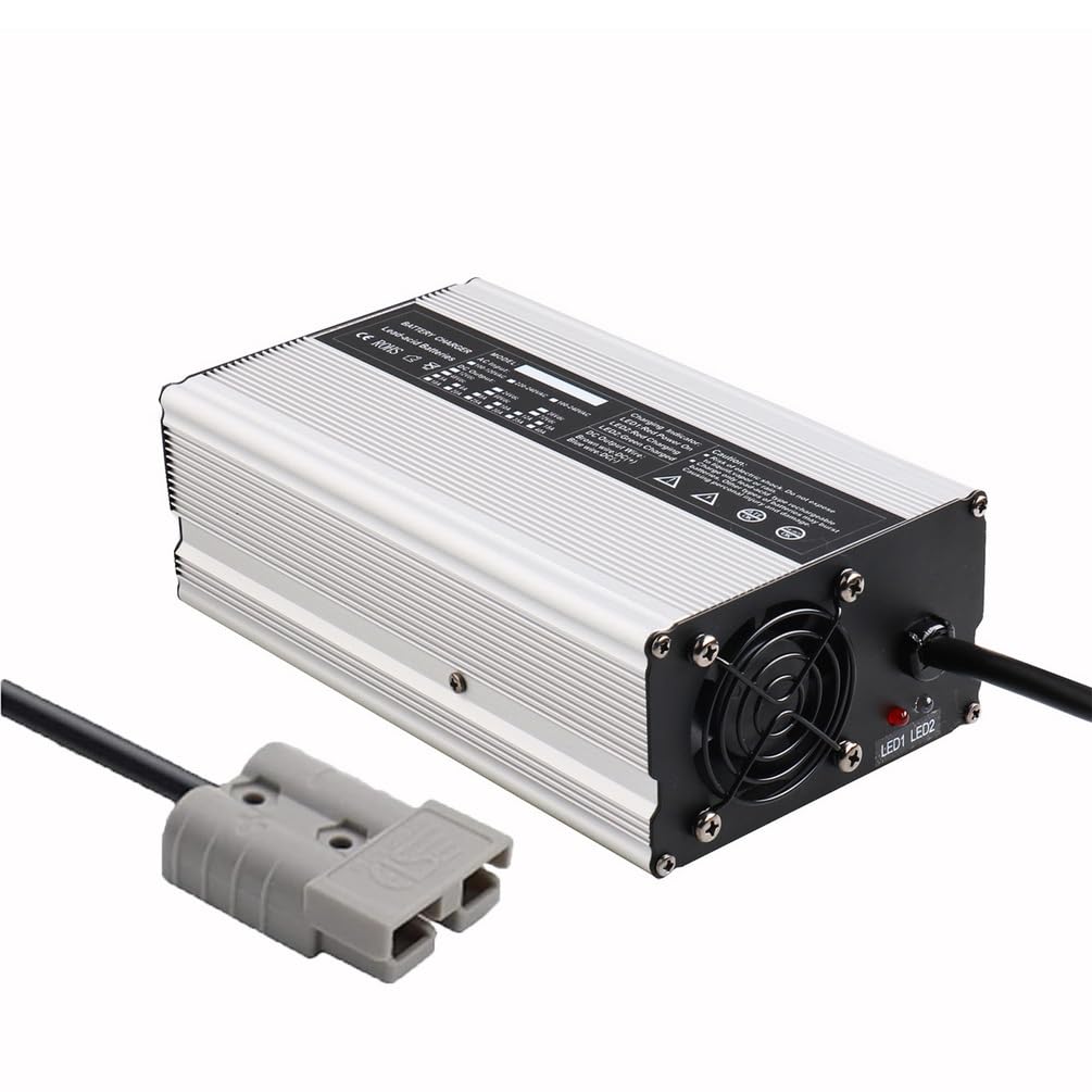 Caricabatterie 12V/24V/36V/48V/60V/72V Caricabatterie Ad Alta Potenza per Carrelli Elevatori con Attacco Anderson da 50A/120A/175A per La Ricarica di Batterie al Piombo