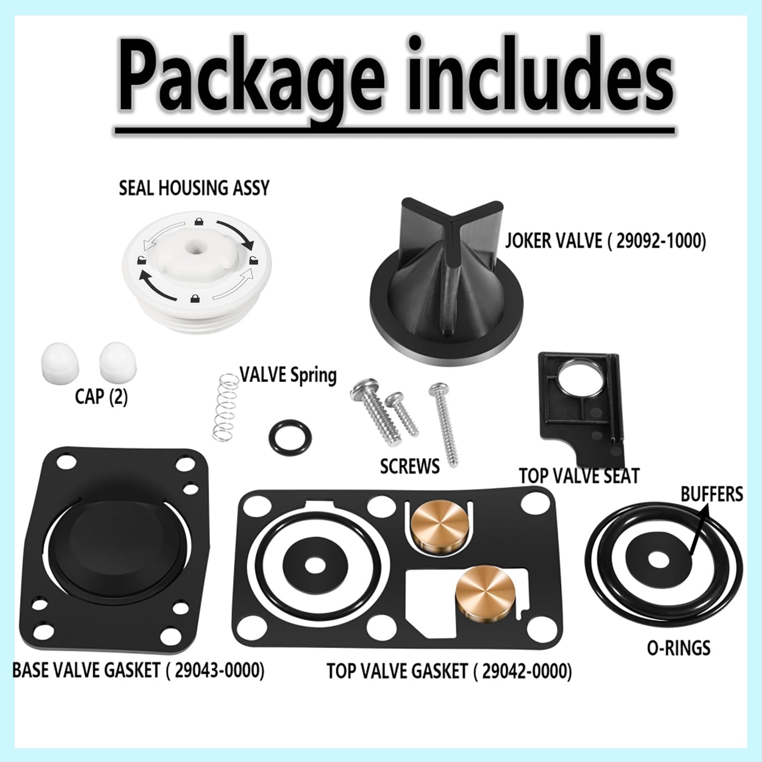 Bonbo 29045 compatible avec les kits d'entretien de toilettes manuels Jabsco Twist N Lock Marine 2008-2023