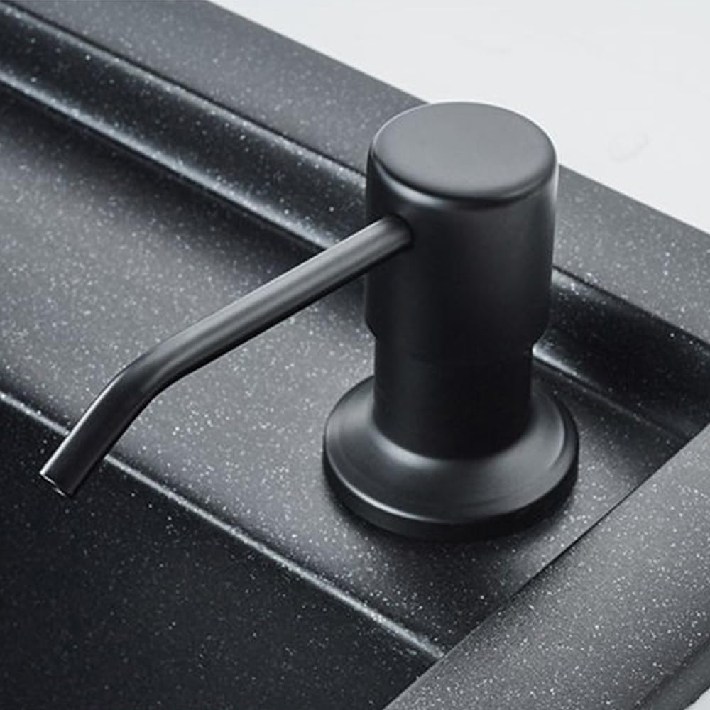Dispensador de jabón integrado para fregadero, dispensador de cabezal de bomba de acero inoxidable de 300 cc, dispensador de detergente líquido para cocina, baño, lavavajillas, plateado