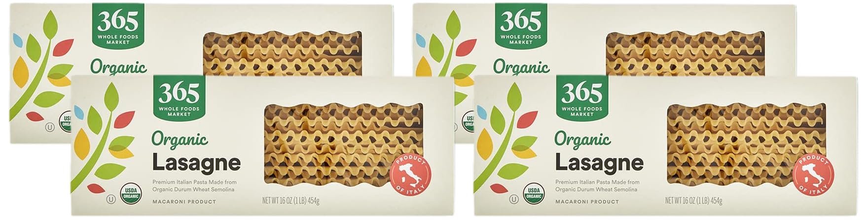 365 by Whole Foods Market, Organic Lasagne, 16 Ounce (Pack of 4)