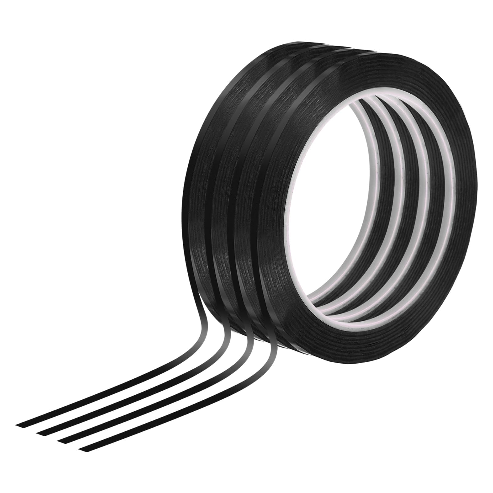 TOP-VIGOR Whiteboard Tape 3mm 1/8", 4 Thin Self Adhesive Marking Tape for White Board Grid Lines Charts DIY Crafts and Classroom Accessories, Black