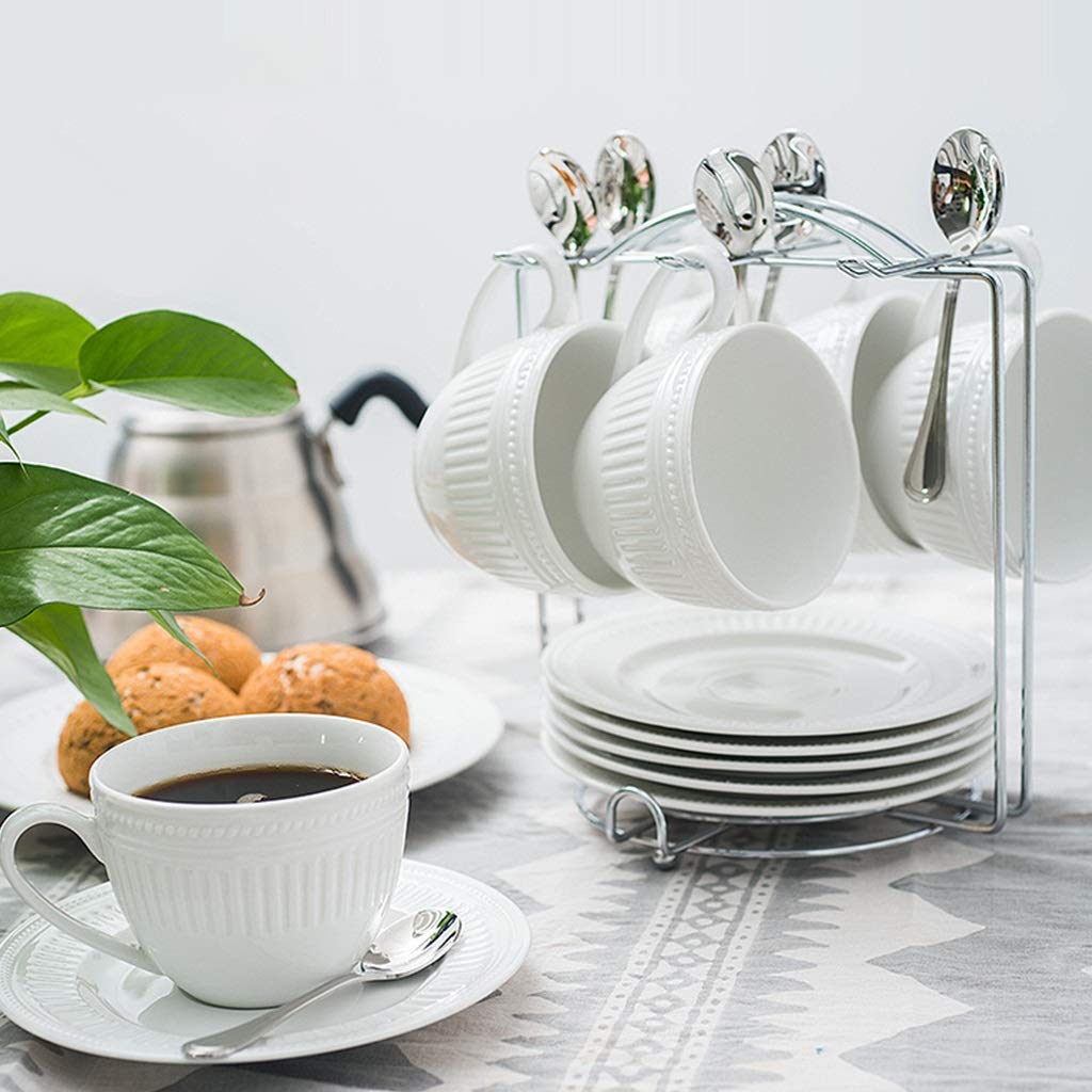 Zestaw filiżanek do kawy do użytku domowego Łyżka ze stali nierdzewnej Zestaw ceramicznych filiżanek do kawy Zestaw filiżanek i spodków do herbaty