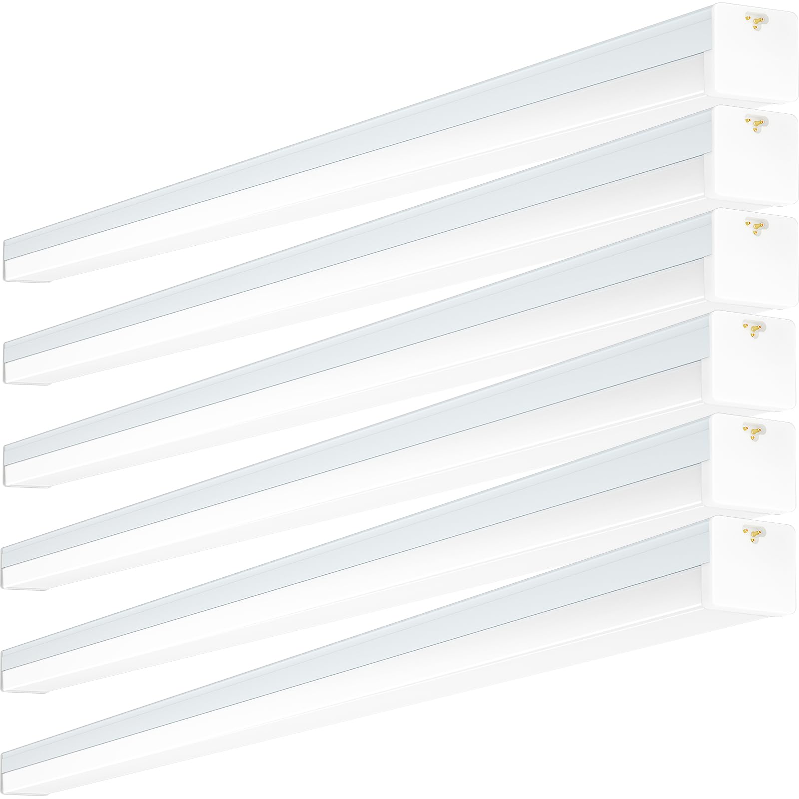 JESLED 4ft LED Shop Light – 45W 6000LM 5000K Super Bright, D-Shape Triple Row, Linkable T8 Fixture For Garage & Workshop, ETL Listed (10-Pack)