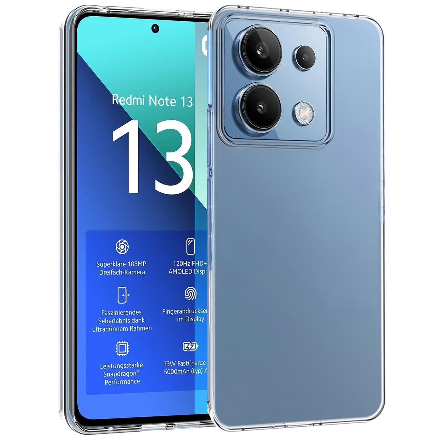 Vauki Cover Xiaoi Redi Note 11/Note 11S con Cordino,Trasparente