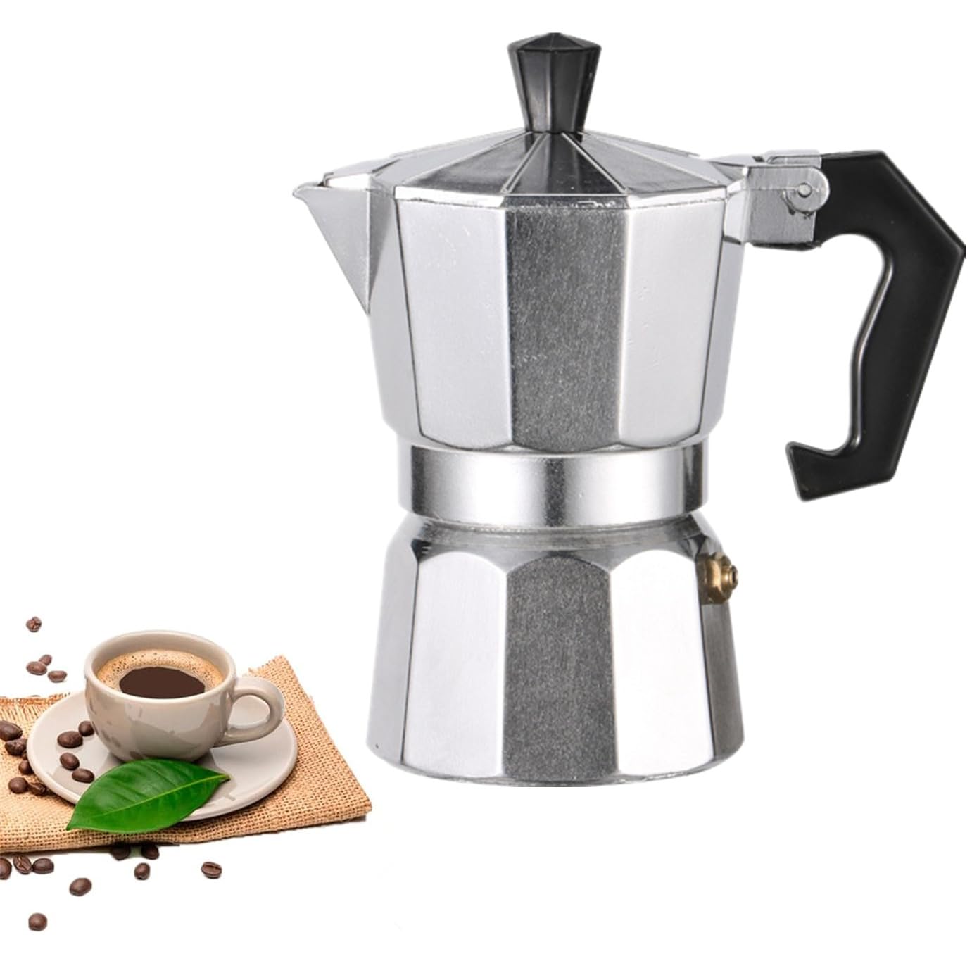 Cafetera Moka Pot, cafetera espresso de aluminio para estufa de gas o eléctrica, cafetera italiana Moka Express para el hogar y campamento