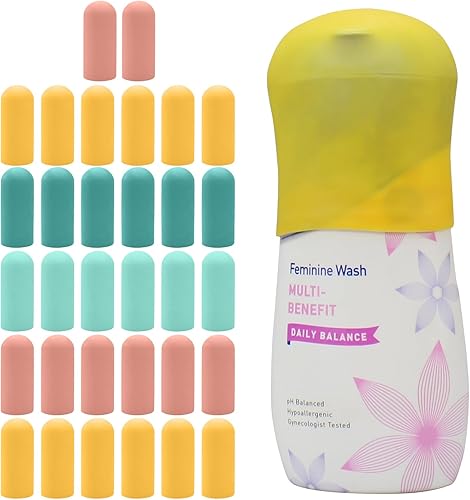 Miniatura 8 de TRANOMOS Paquete de 8 fundas de silicona para botellas, artículos esenciales de viaje para mujeres y hombres, artículos de tocador de tamaño de