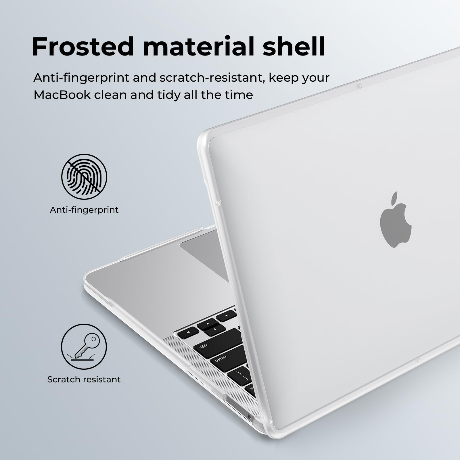 BlueSwan Coque MacBook Air 13" M1 A2337 A2179 A1932 2018-2020 - Transparente Mat Bord Noir