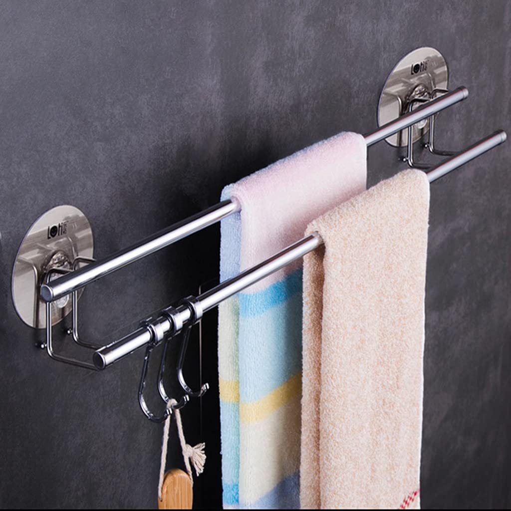 Toallero de acero inoxidable de 60cm ideal para baños familiares