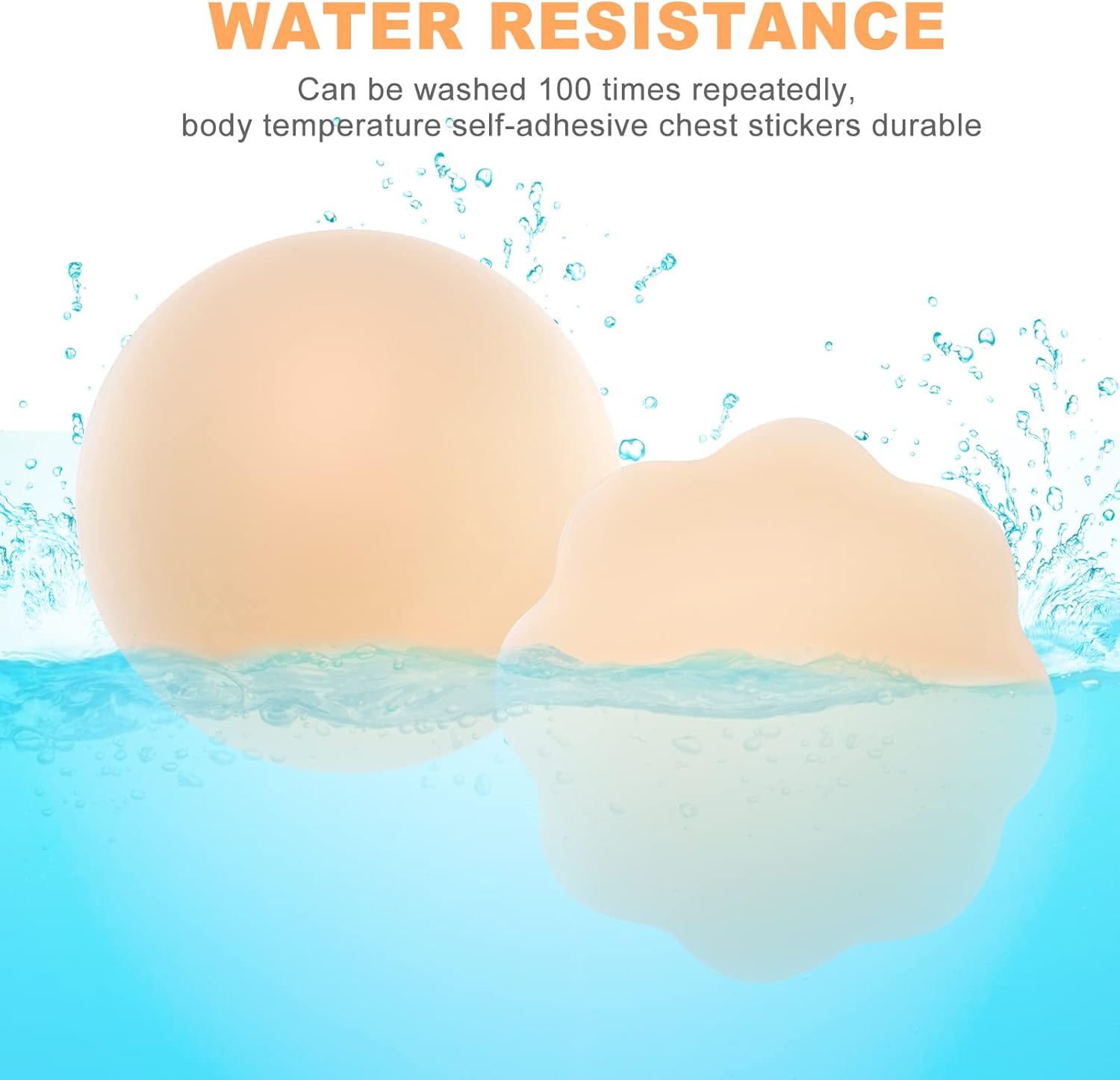 AMFLOWER 5 Pairs Nipple Covers, Invisible Nipple Covers for Women, Silicone Petals / Pasties Nipple Covers Reusable Washable Nude - Image 3