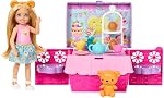 Barbie Club Chelsea Tea Party Doll and Transforming Playset | Blonde Small Doll, Feature Tea Party Themed Accessories, Transforming Picnic Basket, & 10+ Accessories, Ages 3+
