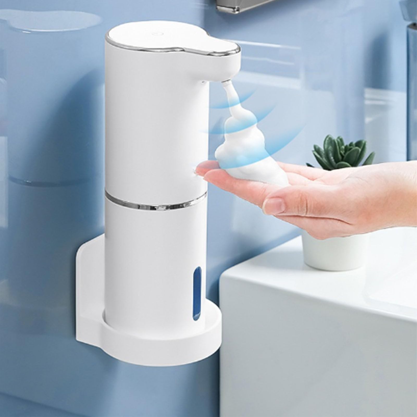 Dispensador automático de jabón de 300ml, dispensador de jabón espumoso con Sensor Recargable portátil sin Contacto para Cocina y baño