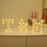 Vista 3 de Foaky LED Letter Lights Sign Marquee Light Up Letters Sign for Night Light Wedding/Birthday Party Battery Powered Christmas Lamp Home Bar