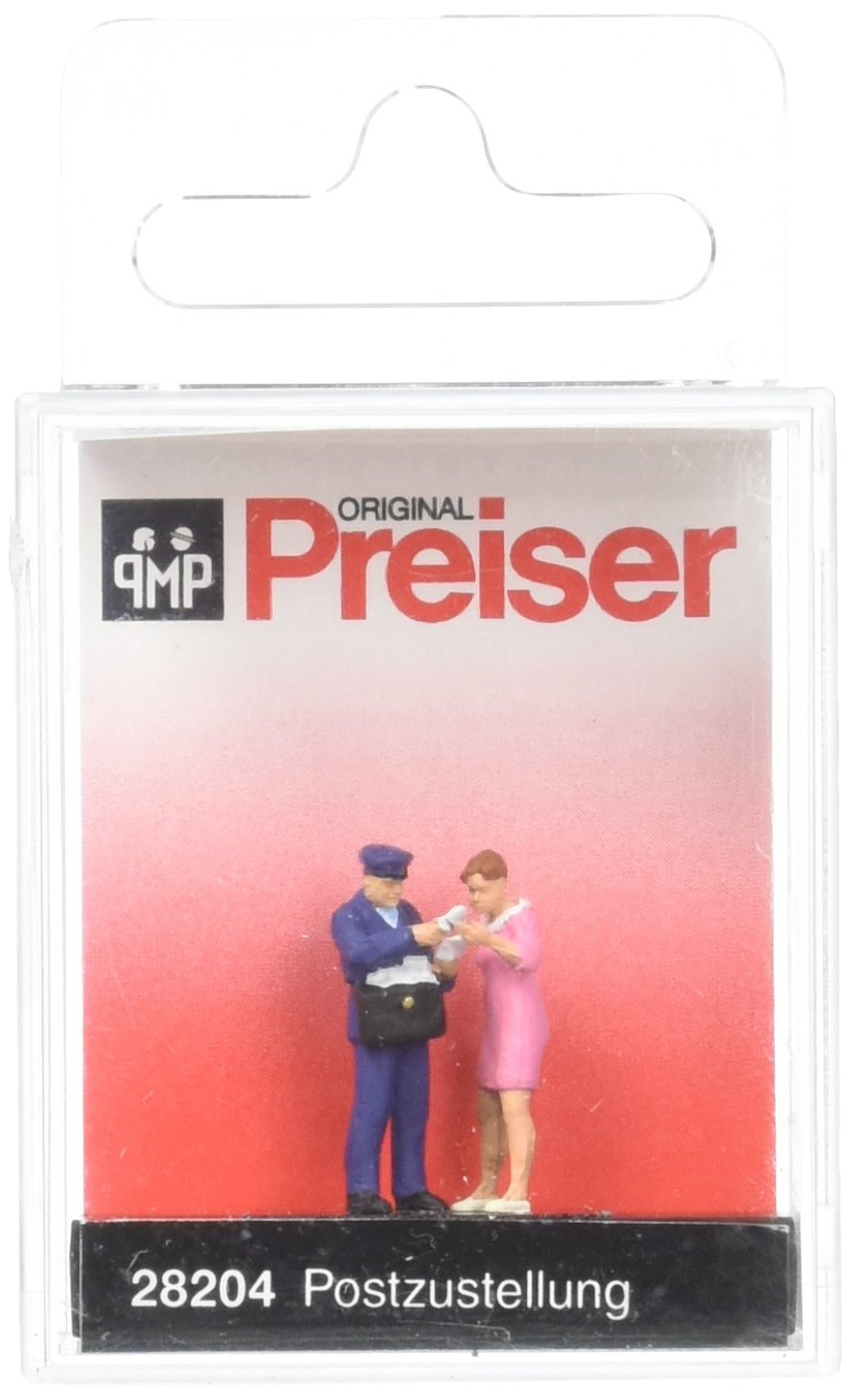 Preiser 28204 Postal Delivery Postman & Lady HO Model Figure